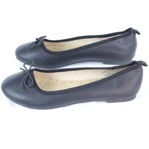 Cat & Jack Black Leather Slippers Shoes Girls Size 2
